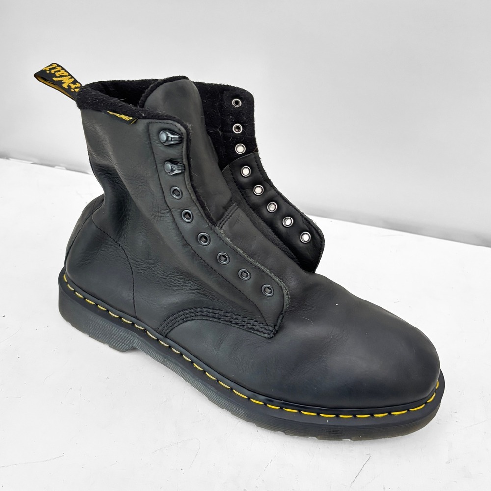 Dr. Martens 1460 Faux Fur Lined Grizzly Leather Lace Up Boots Mens 14 Grunge